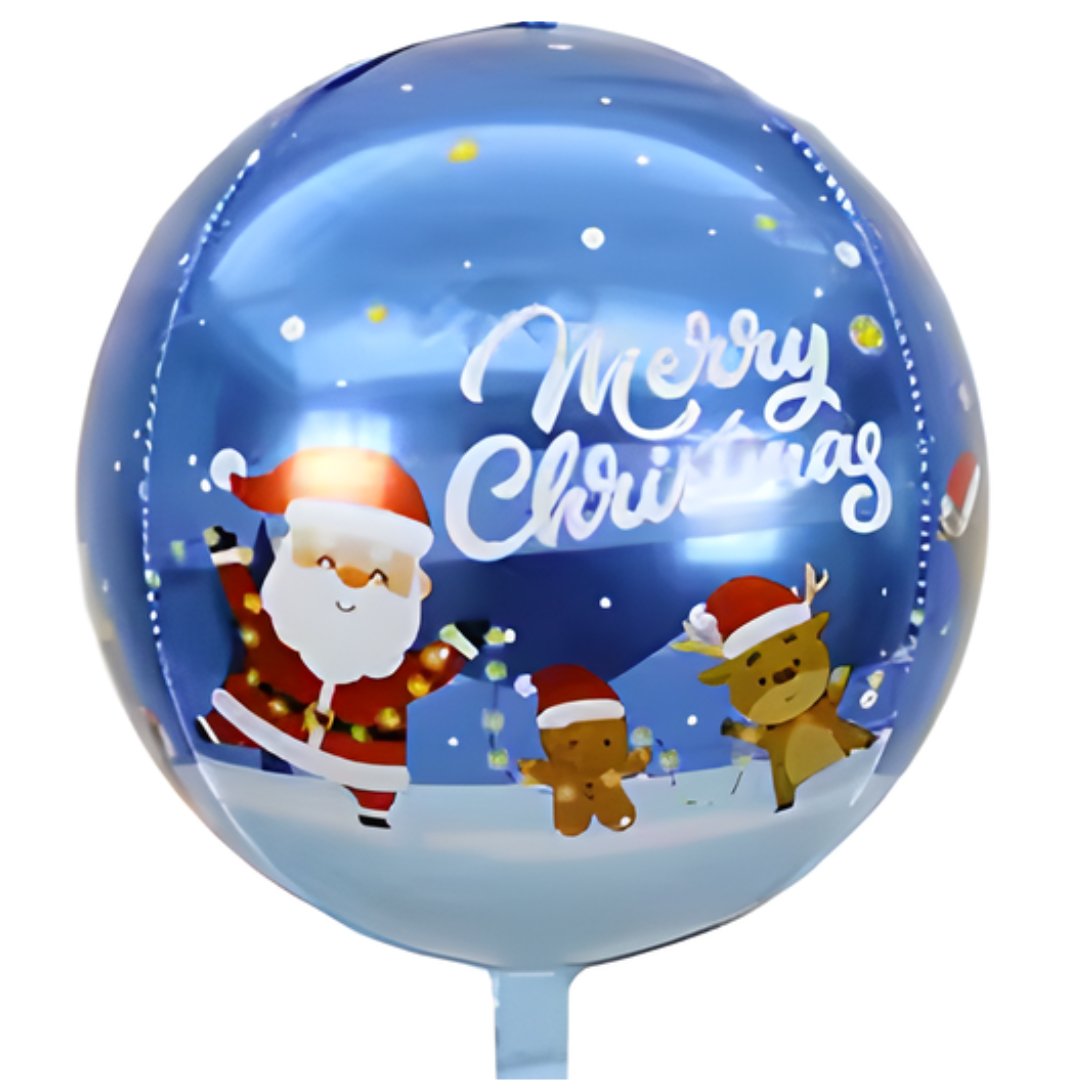 Ballon Bleu Merry Christmas