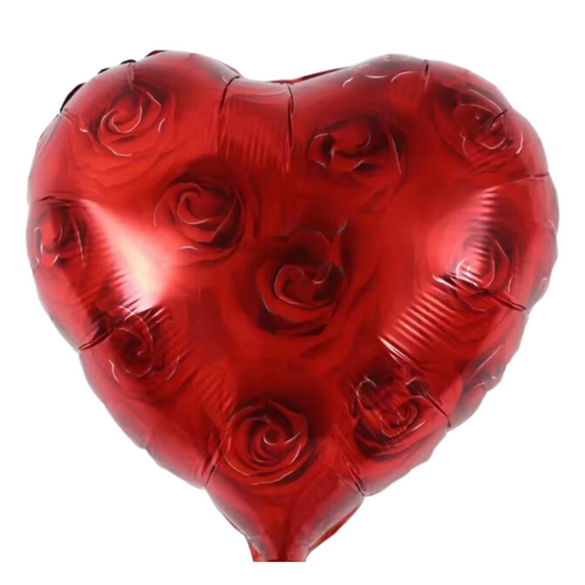 Ballon cœur avec motif de roses