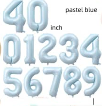 Grands chiffres bleu pastel (101 cm)